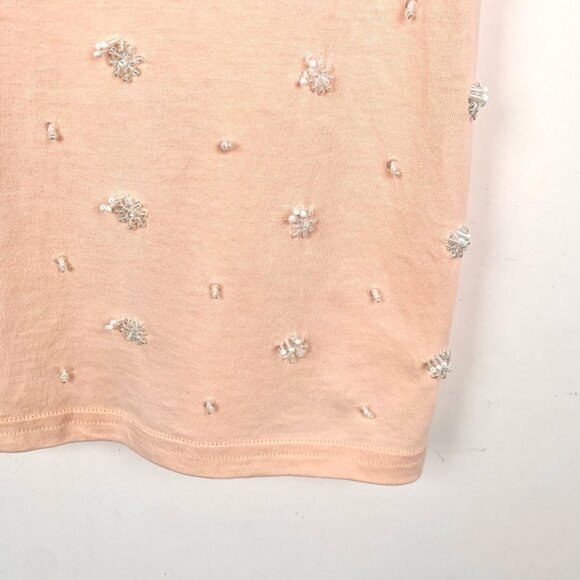 Miu Miu Orange Pink Beaded Applique Cotton Round Neck Short Sleeve T-Shirt Size - Picture 6 of 8